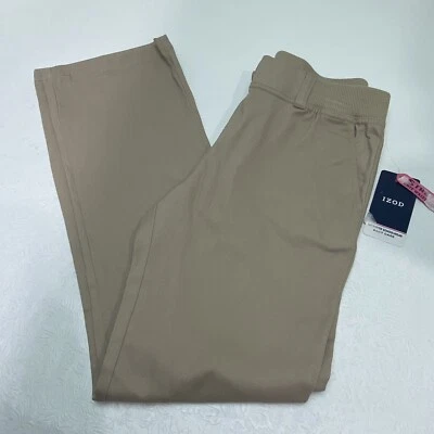 IZOD Niñas Talla 12 Plus Elastizado Tejido Cintura Ajustado Pantalones Uniforme Azul Marino Caqui Nuevo Foto 1 de 4