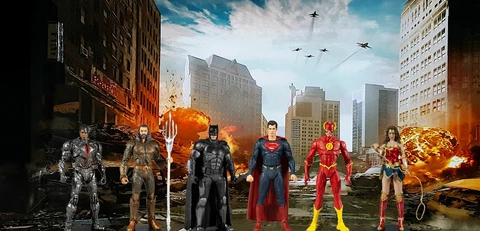 7" DC Multiverse Classic Snyder McFarlane Batman Superman Diorama Backdrop #2 Cover