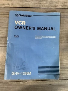 Vintage GOLDSTAR VHS Video Cassette Recorder VCR GHV-1265M Owners MANUAL   - Picture 1 of 3