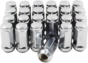 24 Chrome Closed End Bulge Acorn Lug Nuts 7/16-20 Chevy GMC 6 Lug K10 Blazer 2" - Picture 1 of 12