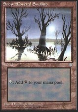 MTG-1x-Heavy Play, English-Snow-Covered Swamp-Ice Age