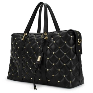 BADGLEY MISCHKA Black Quilted Travel Tote Weekender Bag - Picture 1 of 11