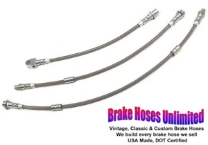 STAINLESS BRAKE HOSE SET Cadillac Eldorado, 1971 1972 1973 - Picture 1 of 2