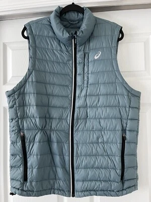 Chaleco acolchado Asics para mujer x grande azul claro bolsillos con cremallera completa damas  Foto 1 de 4