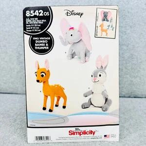 Patrón de costura de felpa Simplicity 8542 retro reedición Disney Dumbo Bambi Thumper - Imagen 1 de 4