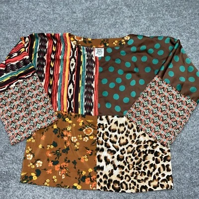 Camisa Ivy Jane Para Mujer Talla S MultiImpresión Retazos Rayón Boho Hippie Artesanal Aricana Foto 1 de 4