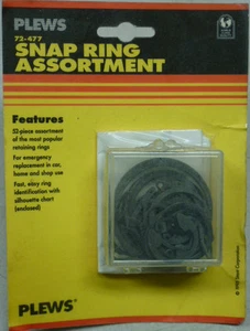 NOS! PLEWS SNAP RING ASSORTMENT, No. 72-477 - Picture 1 of 5