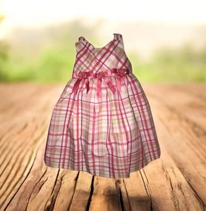 Boutique Jessica Ann rosa kariertes Baby Party Portrait Kleid Größe 24M neu ohne Etikett - Bild 1 von 7