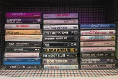 Lot Of 28 Pop Rock Cassette Tapes,Moody Blues,Bob Seger,Jim Croce,Grateful Dead+ - Image 1 of 4