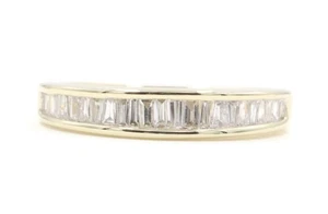 Anillo de alianza de boda de oro amarillo de 10 quilates con diamantes baguette cónicos de 0,50 quilates conjunto de canales - Imagen 1 de 14