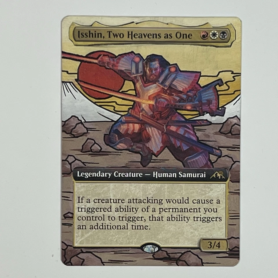 MTG Isshin, Two Heavens As One, Hand Painted Altered Card EDH Japanese Alter Art - Image 1 of 4