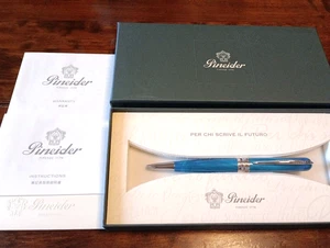 [N-MINT in Box] Pineider Avatar Ultra Resin Avalon Green Twisted Ballpoint Pen - Picture 1 of 4