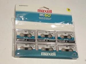 Maxell MC60 Microcassette Tapes 6 New in Package - Picture 1 of 2