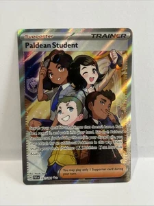 Pokemon Paldean Student 231/091 - Paldean Fates - Arte Completo Raro Casi Nuevo - Imagen 1 de 2