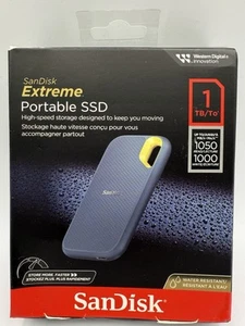 SanDisk - Extreme Portable 1TB External USB-C NVMe SSD Blue SDSSDE61-1T00-G - Afbeelding 1 van 4