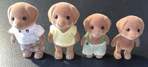 Calico Critters Chocolate Labrador Dog Family Mom Dad Brother Sister L10 - Picture 1 of 6