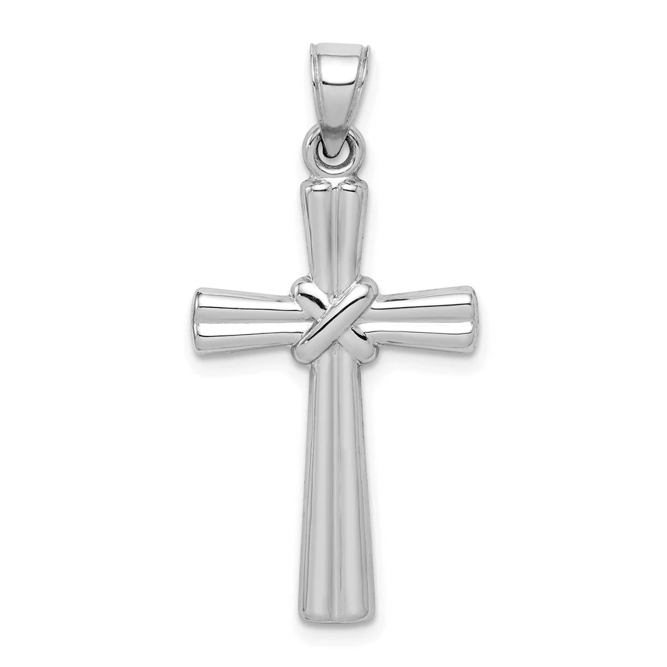 Goldia 14k White Gold Hollow Cross Pendant