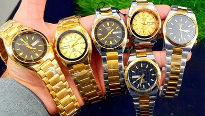 LOT OF 6 NEW SEIKO 5 WATCHES QUARTZ MOVEMENT DATE DATE CHINA MADE FRESH WATCHES - Image 1 of 4