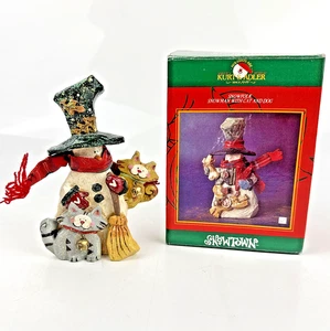 SnowTown Schneevolk Kurt Adler Schneemann mit Katze Figur Weihnachten mit Glocken 5" - Bild 1 von 6