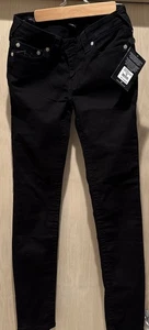True Religion Damen Jeans Schwarz Denim Low Rise Skinny Stella Gr. 30 Neu mit Etikett - Bild 1 von 7