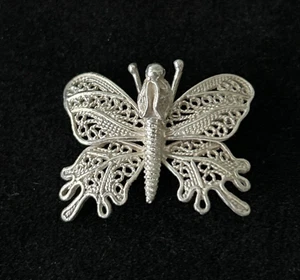 925 STERLING SILBER FILIGRANE SCHMETTERLING BROSCHE - Bild 1 von 3