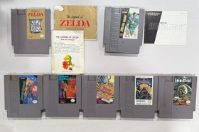 7 Nintendo NES Games Lot - Legend of Zelda, Metal Gear, Scheherazade - Working