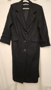 Ruby Martin Coat Womens 14P Petite Black Wool Long 3/4 Sleeve Lined Made USA - Picture 1 of 18