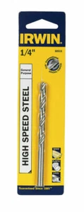 Irwin  60516 1/4 in. Dia. x 4 in. L High Speed Steel  Drill Bit 1 pc. - Picture 1 of 1