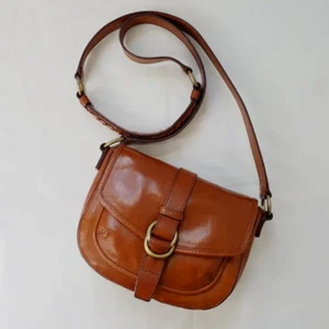 Vintage Cole Haan Leather Flap Crossbody Bag Purse Magnet Closure Rounded Body - Picture 1 of 10