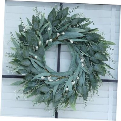 26" Eucalyptus Wreath for Front Door - Large Artificialery Outdoor Wreath Green - Image 1 of 4