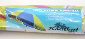 Palm Beach 6 Fuß Strandschirm mit Tragetasche, UPF 50+, Tropical - Bild 1 von 2