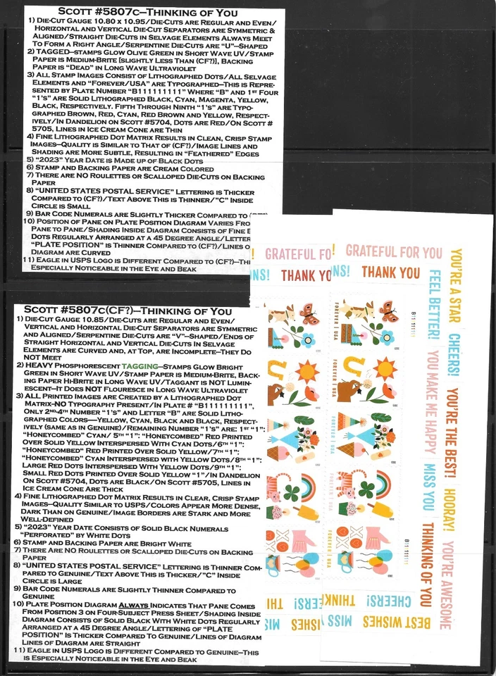 Scott #5807b-2023 (66c) Thinking of U Strp of 5 CF & Genuine and Descript. Tabs! - Image 1 of 1