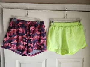 Old Navy Active Girl XL 14-16 Running Shorts Lot Neon Yellow Pink Camouflage - Picture 1 of 6