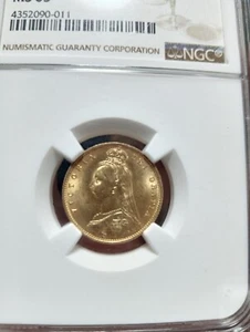 1887 G.BRITAIN 1/2SOV JUBILEE HEAD MS63 Gold Numismatic Guaranty Corporation - Picture 1 of 12