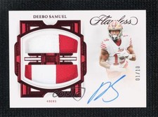 2022 Panini Flawless Ruby 1/10 Deebo Samuel #DPA-DSA Dual Patch Auto