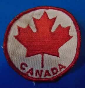 CANADA CANADIAN red Maple Leaf crest 3' dia roundel badge patch - Picture 1 of 2