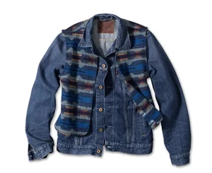 Levi's X Pendleton 2010 Southwest Blanket Vest and Trucker Denim Jacket XL - Picture 1 of 13
