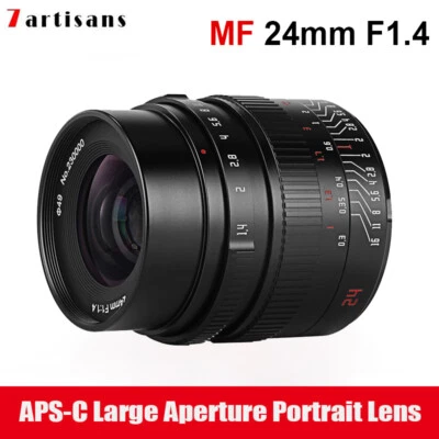 7artisans 24mm F1.4 APS-C Lens for Fuji X Sony E Canon EOS-M RF Nikon Z M4/3 M43 - Image 1 of 4