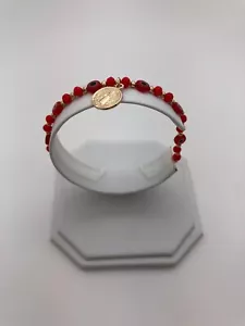 Pulsera Roja De Ojoitos Y Medalla De San Benito Red Evil Eye Bracelet - Picture 1 of 2