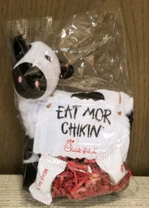 Chick-fil-A Peluche Mucca 6" 'EAT MOR CHIKIN' In Sacchetto Regalo Trasparente Confetti Nuovo - Foto 1 di 2