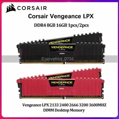 CORSAIR VENGEANCE LPX DDR4 8GB 16G 2133 2400 2666 3200 3600 Desktop Speicher Lot - Bild 1 von 4