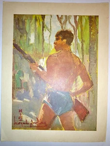 Vietnam Befreiungskrieg Kunst - Soldaten Ausbildung im Dschungel - 1965 - Vietcong - Bild 1 von 5