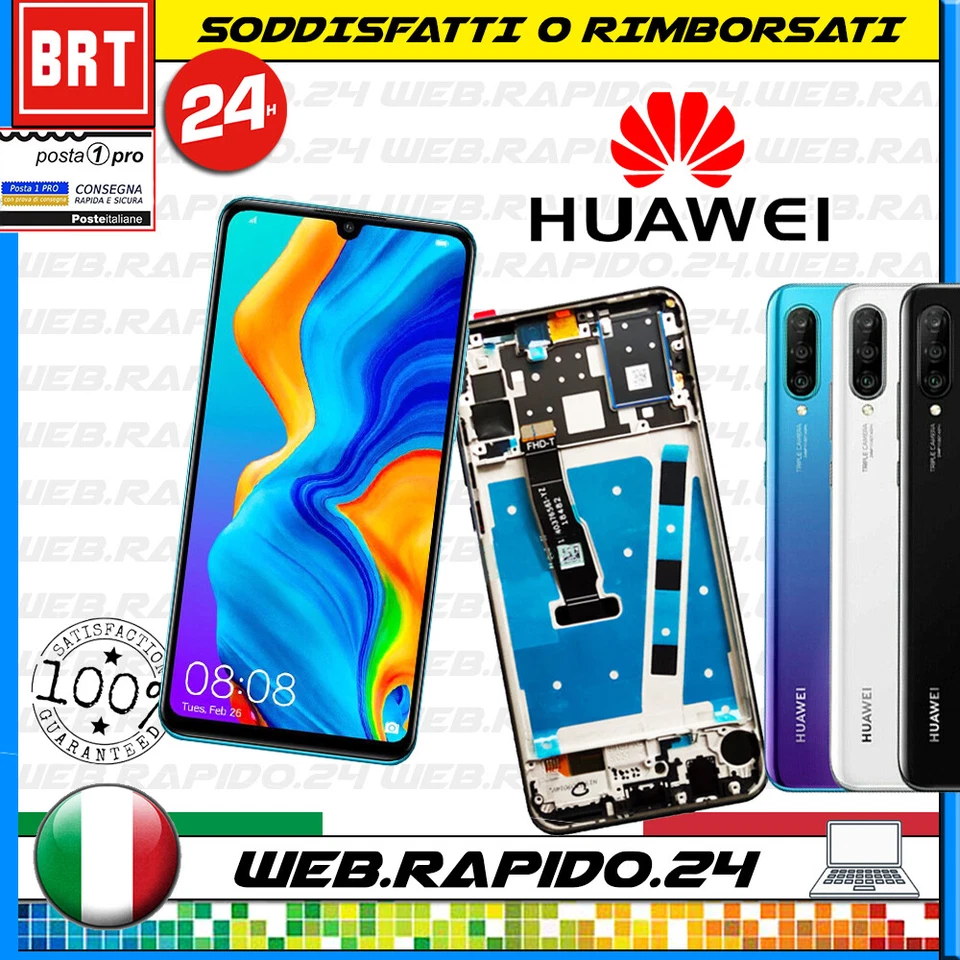 DISPLAY LCD+TOUCH+FRAME ORIGINALE HUAWEI P30 LITE 2020 NEW EDITION MAR-LX1B 24MP - Immagine 1 di 1