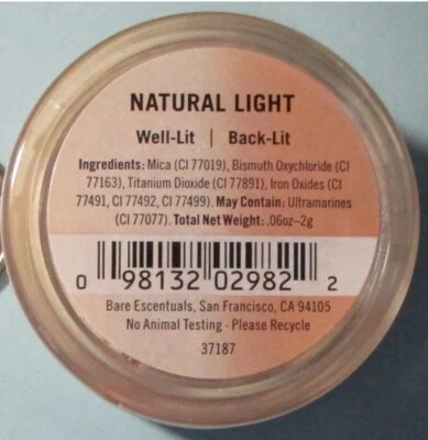 i.d. BareMinerals- Natural Light~ Well-Lit Back-Lit- SEALED .6oz/2G - Image 1 of 2