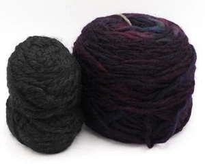Rare Manos del Uruguay Handspun, 100% Artisian Wool Clásica LARGE Purple & Black - Picture 1 of 7