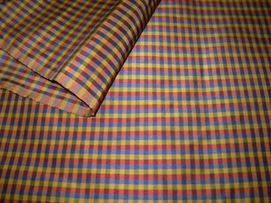 4 1/8 YDS FAUX SILK GINGHAM CHECK PLAID  DRAPERY UPHOLSTERY FABRIC FOR LESS - Picture 1 of 3