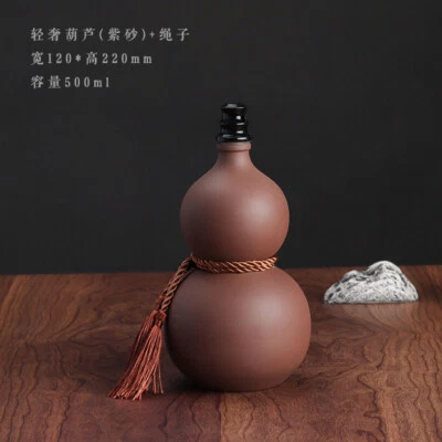 Cabaça de vinho, garrafa de vinho de cerâmica, pote de vinho doméstico de argila roxa frasco lacrado retrô - Imagem 1 de 4