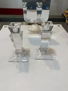 Mikasa Classic Crystal Candlestick Holders Pair 6” Tall New/Unboxed - Picture 1 of 2