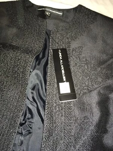 LINDA ALLARD ELLEN TRACY Blazer Sz 0 embroidered Open Jacket Black Silk NWT $445 - Picture 1 of 8