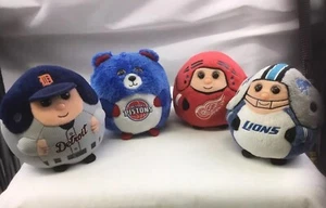 Detroit TIGERKOLBEN LÖWEN ROTE FLÜGEL Sportteam Plüschtier Maskottchen Ballz 4er Set - Bild 1 von 7